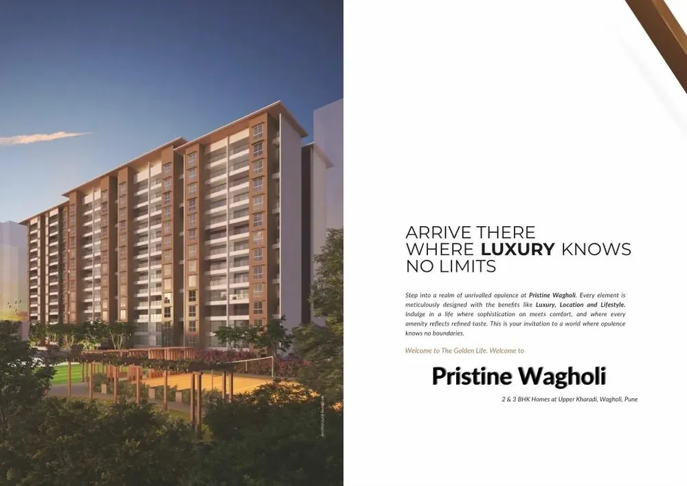 Real estate project brochure with a residential tower